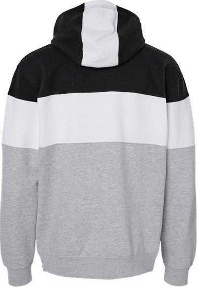 J. America 8644 Varsity Fleece Colorblocked Hooded Sweatshirt - Black Oxford&quot; - &quot;HIT a Double