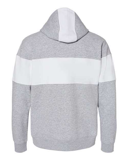 J. America 8644 Varsity Fleece Colorblocked Hooded Sweatshirt - Oxford - HIT a Double