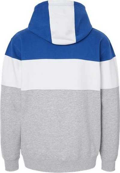 J. America 8644 Varsity Fleece Colorblocked Hooded Sweatshirt - Royal Oxford&quot; - &quot;HIT a Double