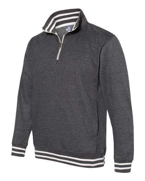 J. America 8650 Relay Fleece Quarter-Zip Sweatshirt - Black - HIT a Double