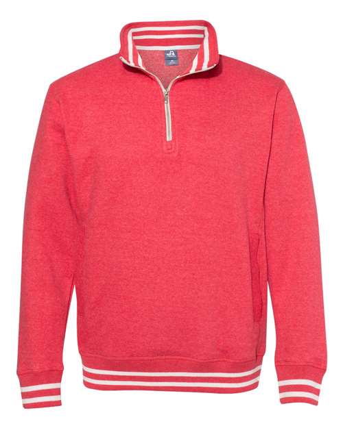 J. America 8650 Relay Fleece Quarter-Zip Sweatshirt - Red - HIT a Double