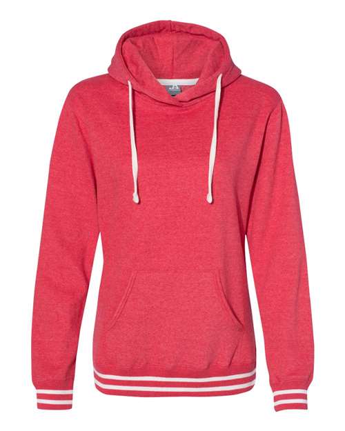 J. America 8651 Womens Relay Hooded Sweatshirt - Red - HIT a Double