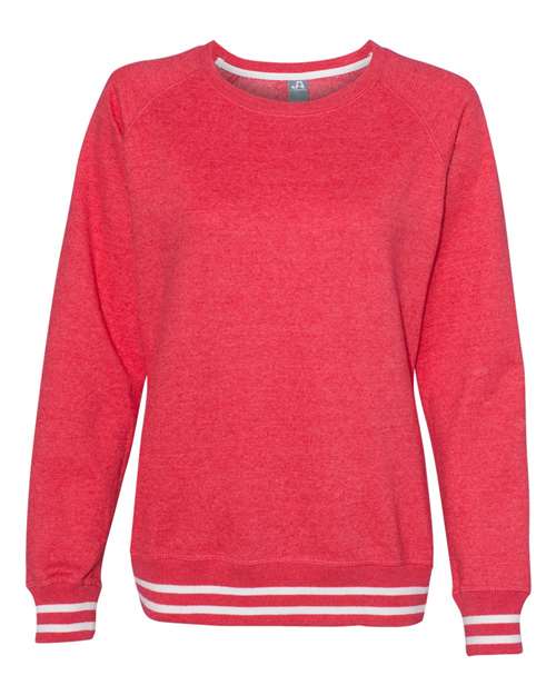 J. America 8652 Womens Relay Crewneck Sweatshirt - Red - HIT a Double