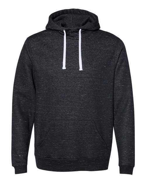 J. America 8677 Mlange Fleece Hooded Sweatshirt - Black - HIT a Double