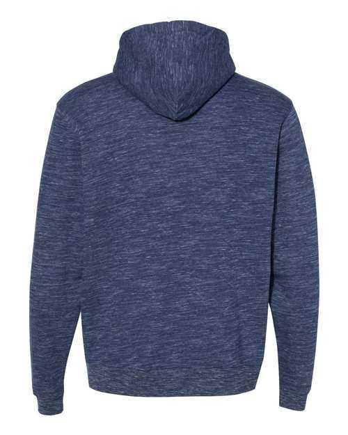 J. America 8677 Mlange Fleece Hooded Sweatshirt - Navy - HIT a Double