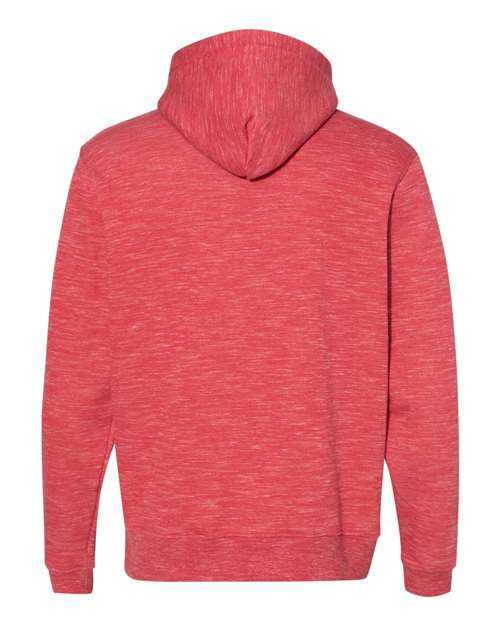 J. America 8677 Mlange Fleece Hooded Sweatshirt - Red - HIT a Double