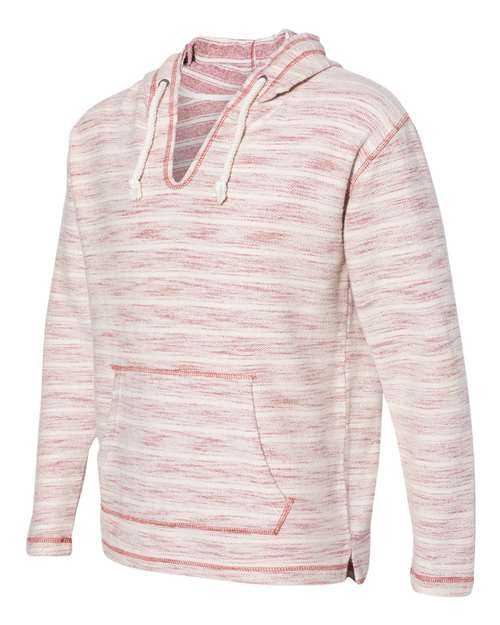 J. America 8692 Baja French Terry V-Neck Hooded Pullover - Natural Brick Red - HIT a Double