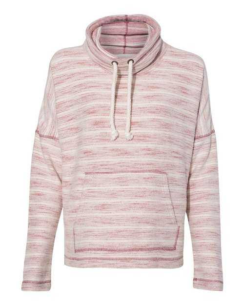 J. America 8693 Womens Baja French Terry Cowl Neck Pullover - Natural Brick Red - HIT a Double