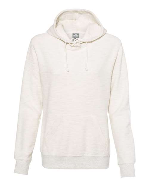 J. America 8694 Womens French Terry Sport Lace Scuba Hooded Pullover - Oatmeal - HIT a Double