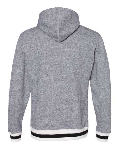 J. America 8701 Peppered Fleece Lapover Hooded Sweatshirt - Pepper Black - HIT a Double