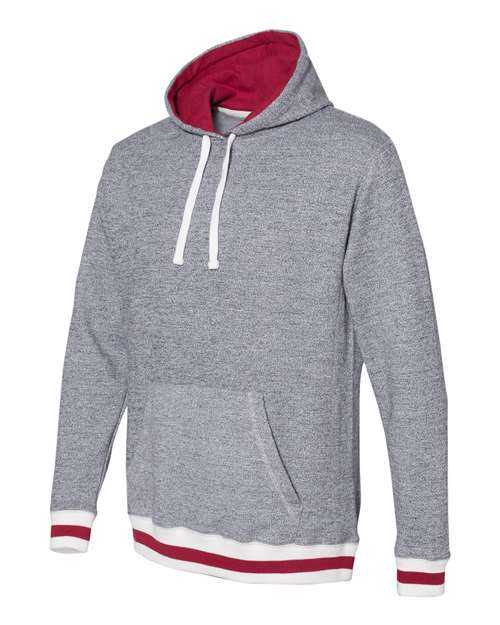 J. America 8701 Peppered Fleece Lapover Hooded Sweatshirt - Pepper Red - HIT a Double