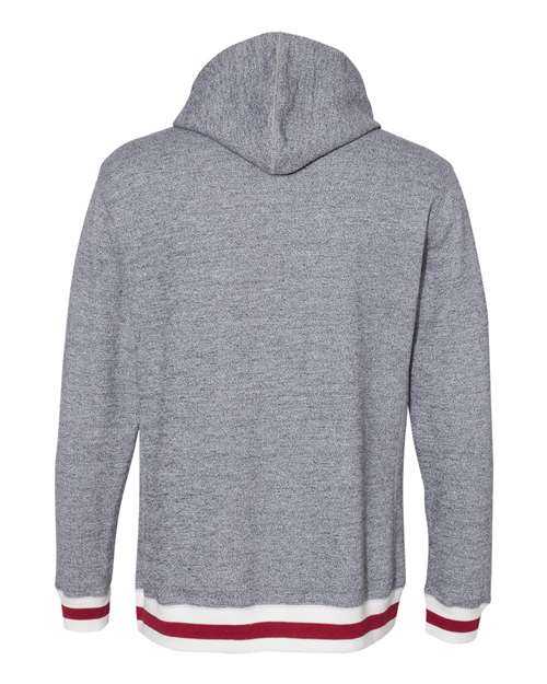 J. America 8701 Peppered Fleece Lapover Hooded Sweatshirt - Pepper Red - HIT a Double