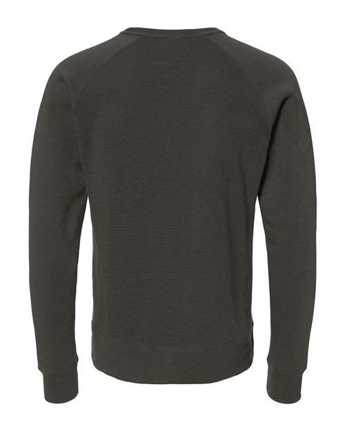 J. America 8707 Ripple Fleece Raglan Crewneck Sweatshirt - Black - HIT a Double