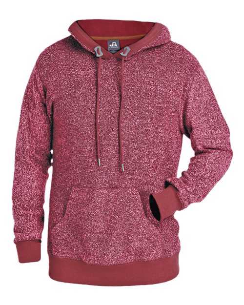 J. America 8711 Aspen Fleece Hooded Sweatshirt - Burgundy Speck - HIT a Double