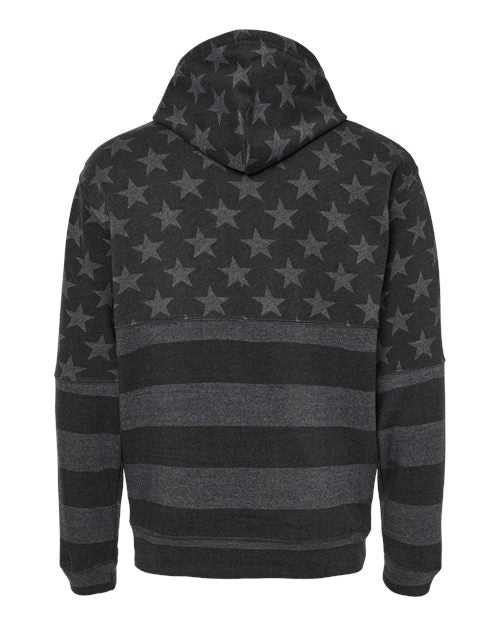 J. America 8815 Tailgate Hooded Sweatshirt - Black Stars & Stripes - HIT a Double