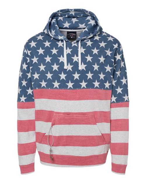 J. America 8815 Tailgate Hooded Sweatshirt - Stars & Stripes - HIT a Double