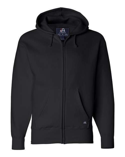 J. America 8821 Premium Full-Zip Hooded Sweatshirt - Black - HIT a Double