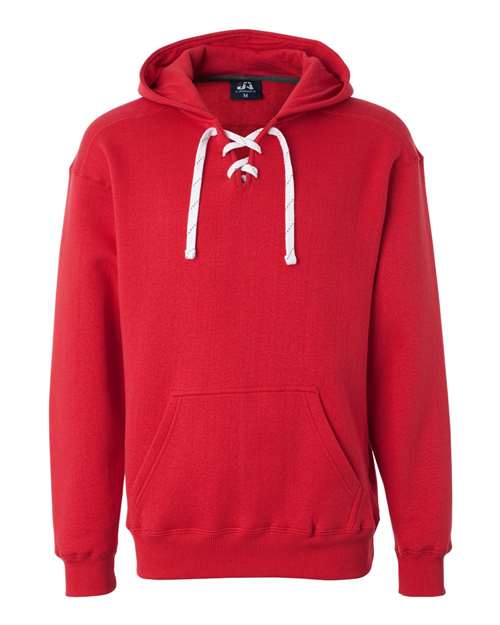 J. America 8830 Sport Lace Hooded Sweatshirt - Red - HIT a Double