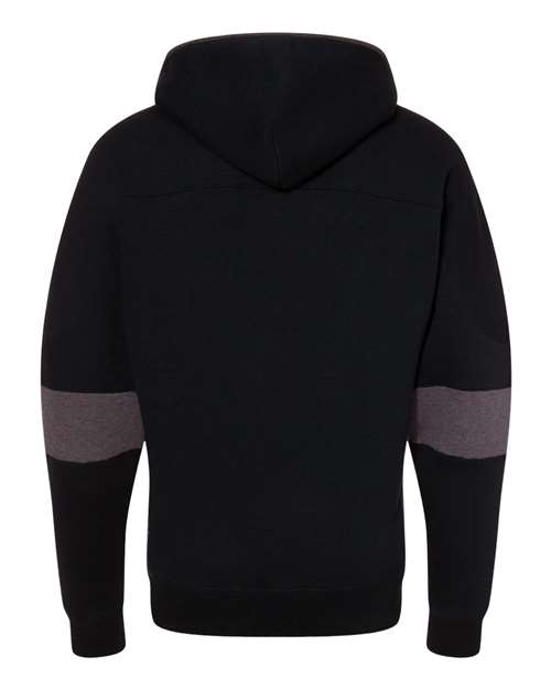 J. America 8832 Sport Lace Colorblocked Fleece Hooded Sweatshirt - Black - HIT a Double