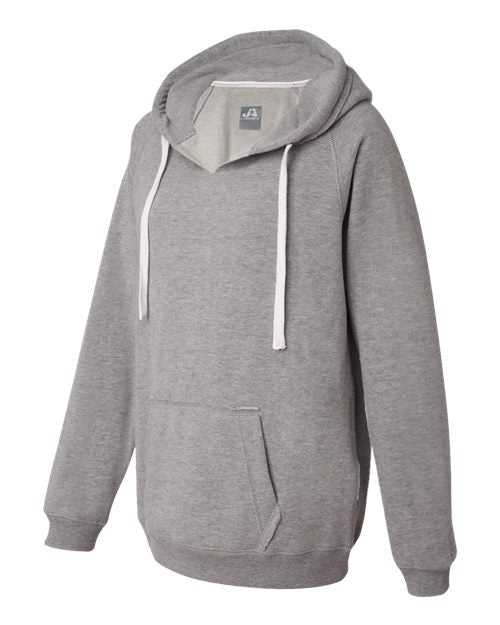 J. America 8836 Women&#39;s Sueded V-Neck Hooded Sweatshirt - Oxford - HIT a Double