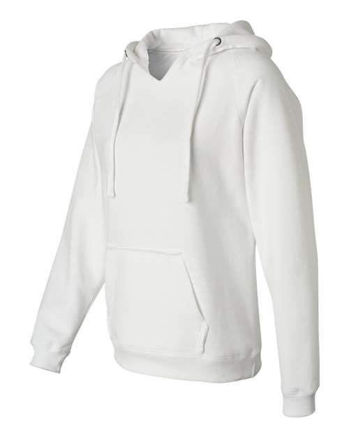 J. America 8836 Women's Sueded V-Neck Hooded Sweatshirt - White - HIT a Double
