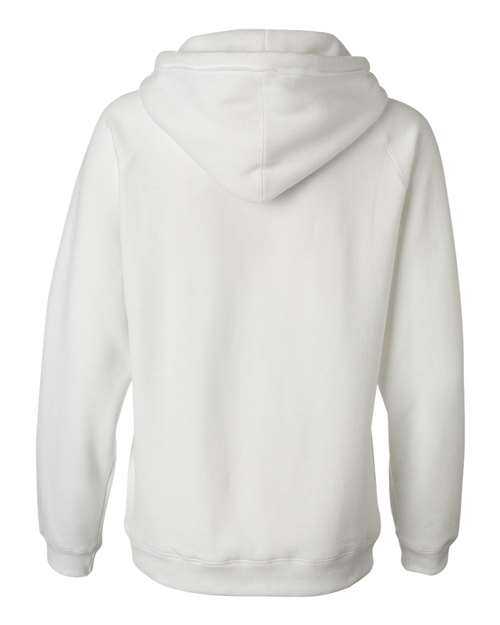 J. America 8836 Women&#39;s Sueded V-Neck Hooded Sweatshirt - White - HIT a Double