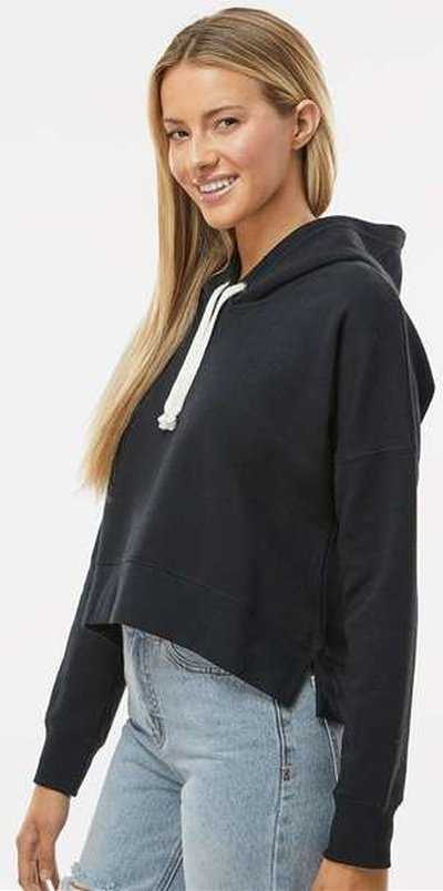 J. America 8853 Women&#39;s Crop Hooded Sweatshirt - Black Solid&quot; - &quot;HIT a Double