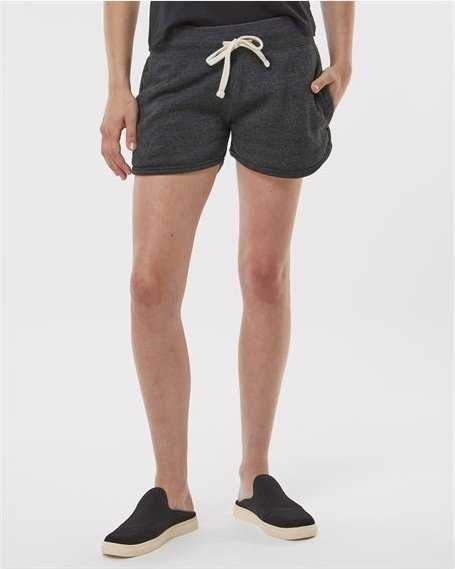 J. America 8856 Women's Fleece Shorts - Black Triblend" - "HIT a Double