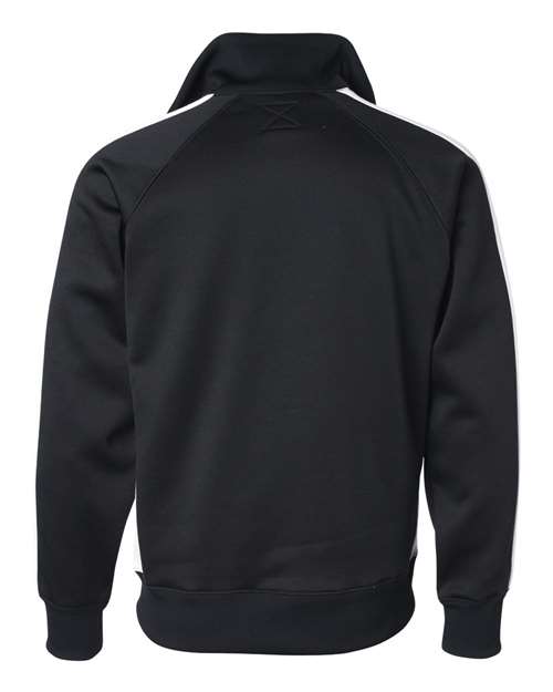 J. America 8858 Vintage Polyester Fleece Track Jacket - Black White - HIT a Double