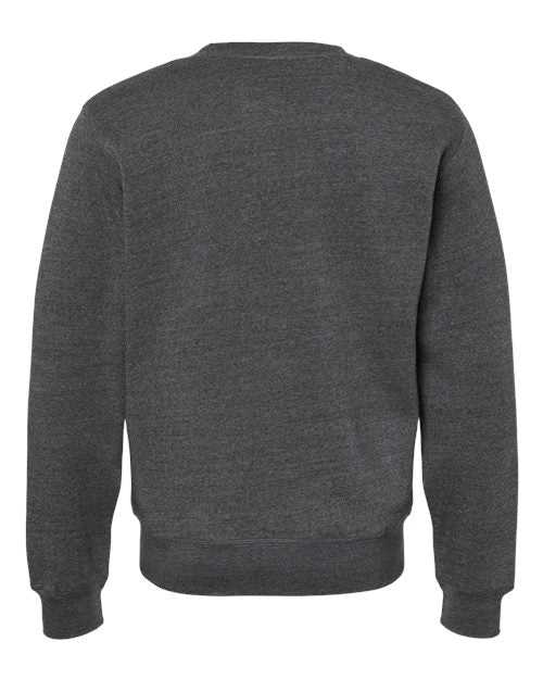 J. America 8870 Triblend Fleece Crewneck Sweatshirt - Black Triblend - HIT a Double
