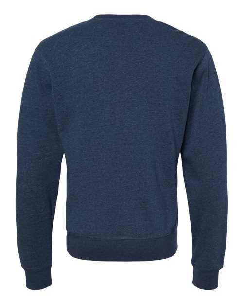 J. America 8870 Triblend Fleece Crewneck Sweatshirt - True Navy Triblend - HIT a Double