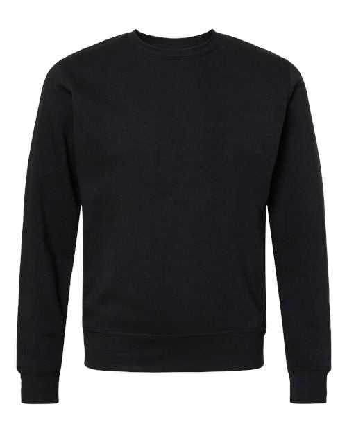 J. America 8870 Triblend Fleece Crewneck Sweatshirt - Black Solid - HIT a Double