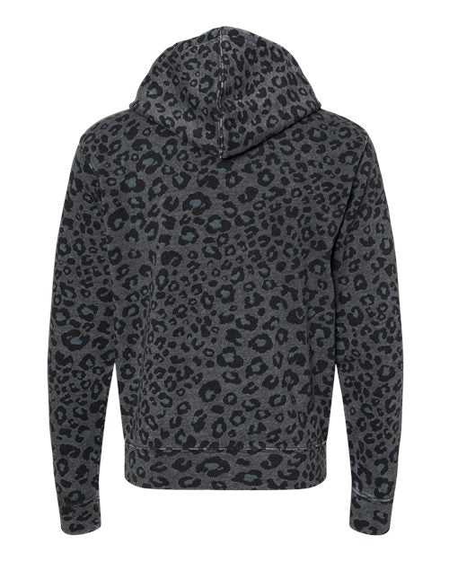 J. America 8871 Triblend Fleece Hooded Sweatshirt - Black Leopard Triblend - HIT a Double