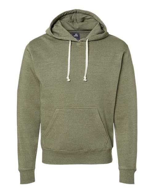 J. America 8871 Triblend Fleece Hooded Sweatshirt - Olive Triblend - HIT a Double