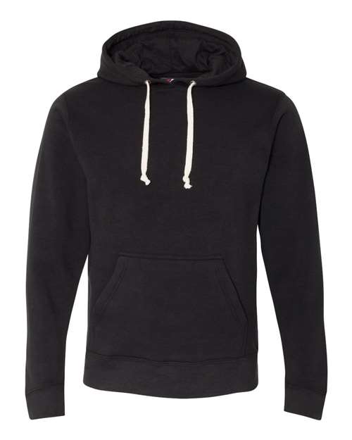 J. America 8871 Triblend Fleece Hooded Sweatshirt - Solid Black Triblend - HIT a Double