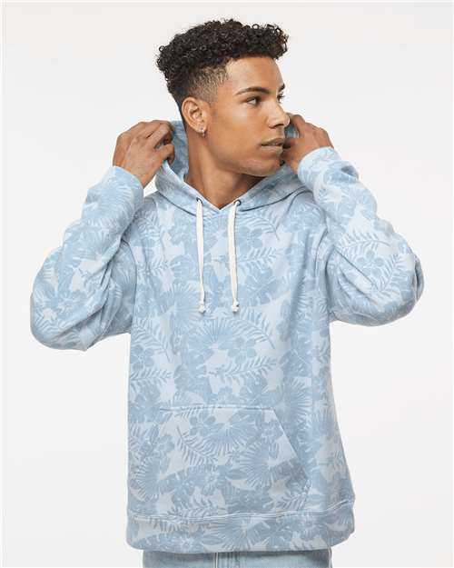 J. America 8871 Triblend Fleece Hooded Sweatshirt Chambray Aloha Tri