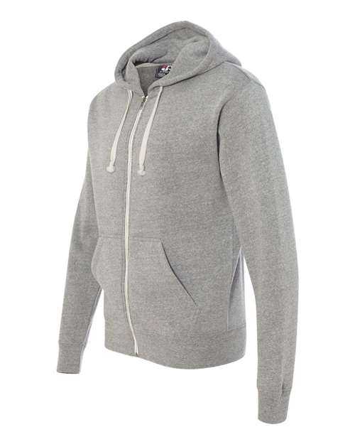 J. America 8872 Triblend Full-Zip Hooded Sweatshirt - Grey Triblend - HIT a Double