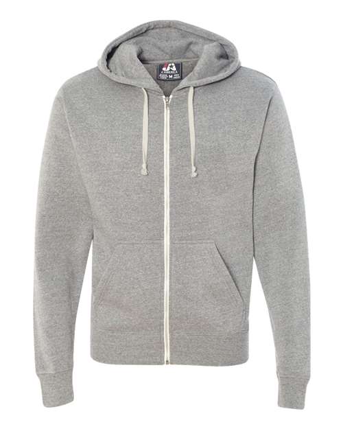 J. America 8872 Triblend Full-Zip Hooded Sweatshirt - Grey Triblend - HIT a Double