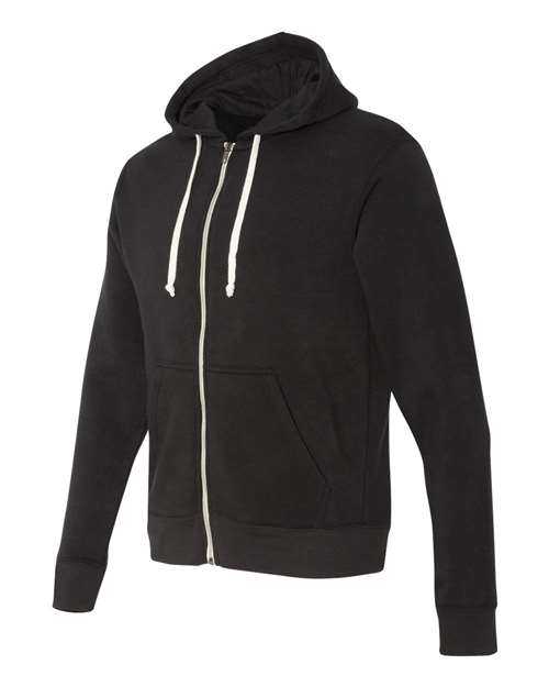 J. America 8872 Triblend Full-Zip Hooded Sweatshirt - Solid Black Triblend - HIT a Double