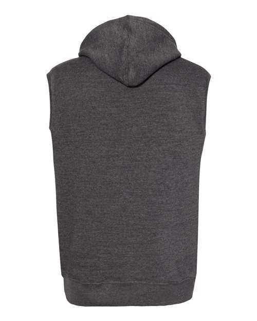 J. America 8877 Triblend Sleeveless Hooded Sweatshirt - Black Triblend - HIT a Double