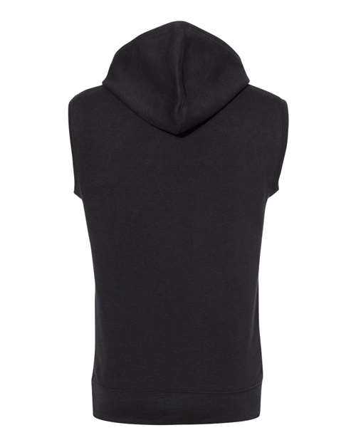 J. America 8877 Triblend Sleeveless Hooded Sweatshirt - Solid Black - HIT a Double