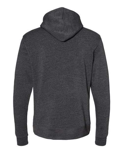 J. America 8879 Gaiter Fleece Hooded Sweatshirt - Black Heather - HIT a Double