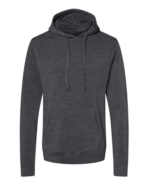 J. America 8879 Gaiter Fleece Hooded Sweatshirt - Black Heather - HIT a Double
