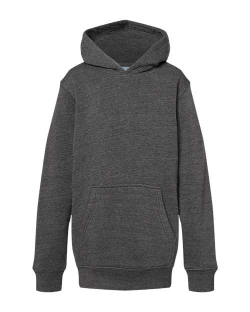J. America 8880 Youth Triblend Fleece Hooded Sweatshirt - Black Triblend - HIT a Double