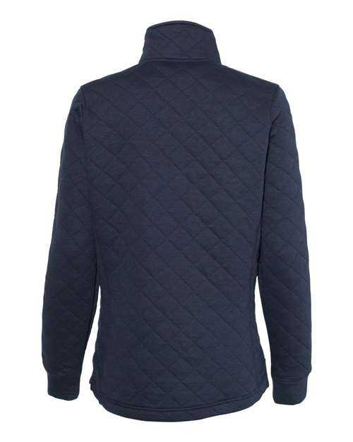 J. America 8891 Womens Quilted Snap Pullover - Navy - HIT a Double