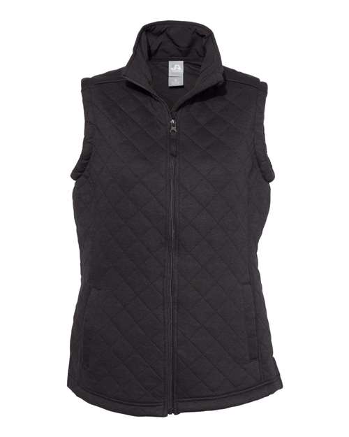 J. America 8892 Womens Quilted Full-Zip Vest - Black - HIT a Double