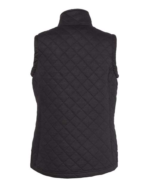 J. America 8892 Womens Quilted Full-Zip Vest - Black - HIT a Double