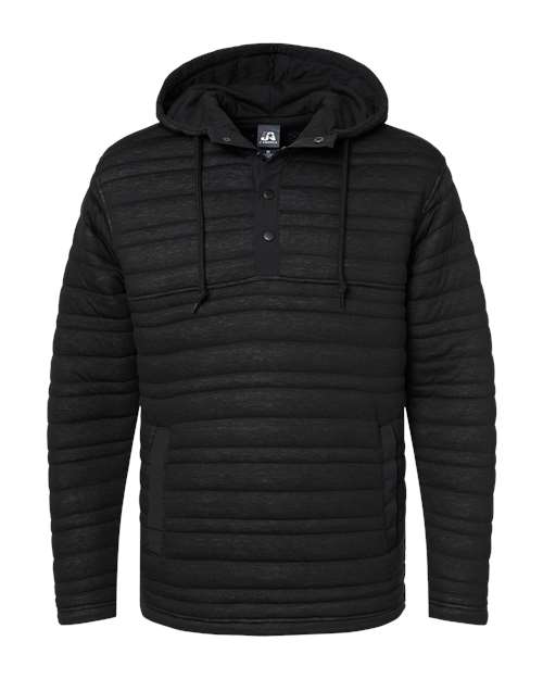 J. America 8897 Horizon Quilted Anorak Hooded Pullover - Black - HIT a Double