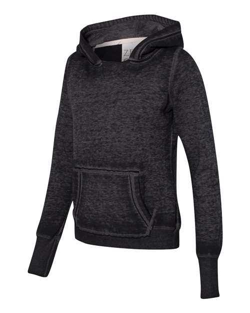 J. America 8912 Women&#39;s Zen Fleece Hooded Sweatshirt - Twisted Black - HIT a Double