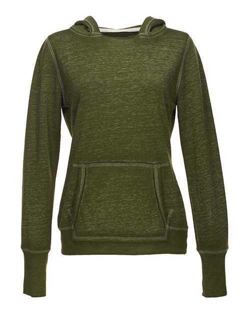 J. America 8912 Women's Zen Fleece Hooded Sweatshirt - Twisted Olive - HIT a Double